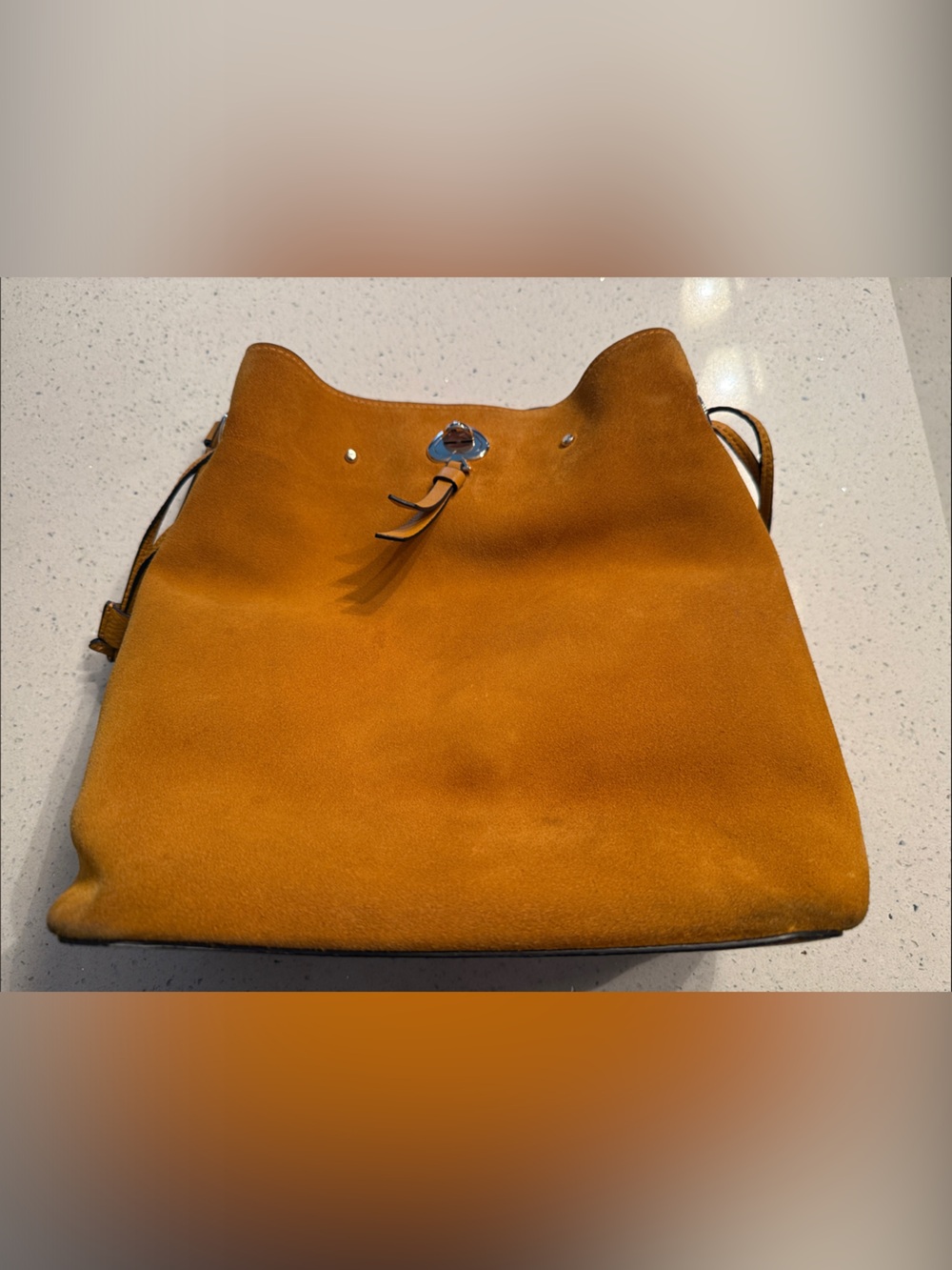 kate spade Suede Tote in Mustard